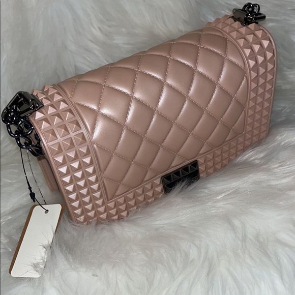 - Beige Studded Jelly Crossbody - Picture 2 of 2